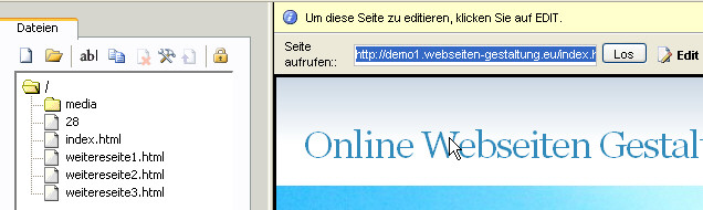 bersicht online Webseiten erstellung